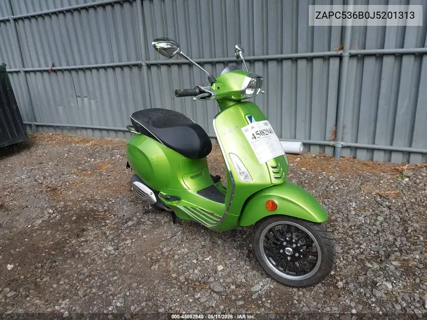 2018 Vespa Primavera 50 4V Ie VIN: ZAPC536B0J5201313 Lot: 45082940