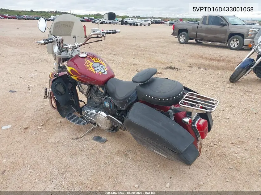 2003 Victory Motorcycles Deluxe Touring VIN: 5VPTD16D433001058 Lot: 44673230