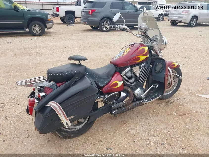 2003 Victory Motorcycles Deluxe Touring VIN: 5VPTD16D433001058 Lot: 44673230