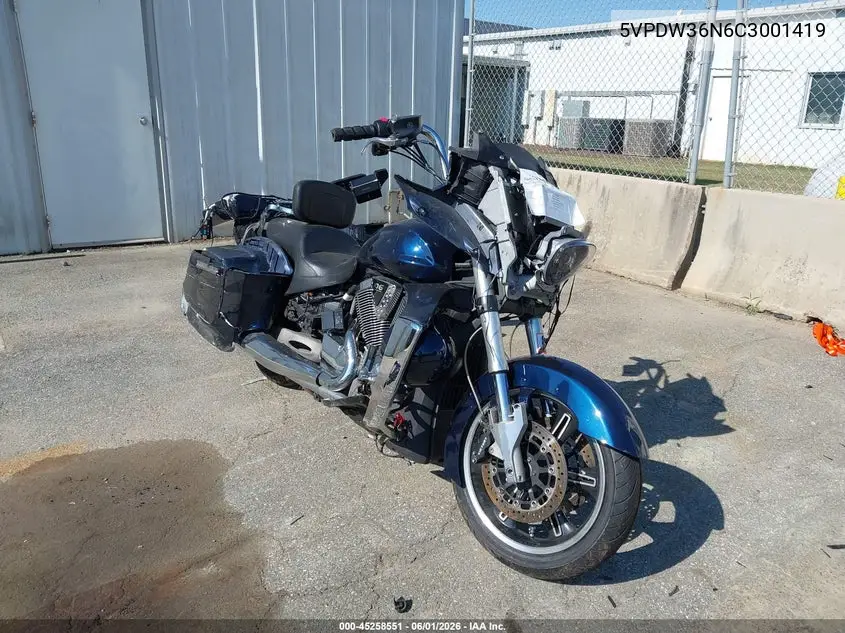 2012 Victory Motorcycles Cross Country VIN: 5VPDW36N6C3001419 Lot: 45258551
