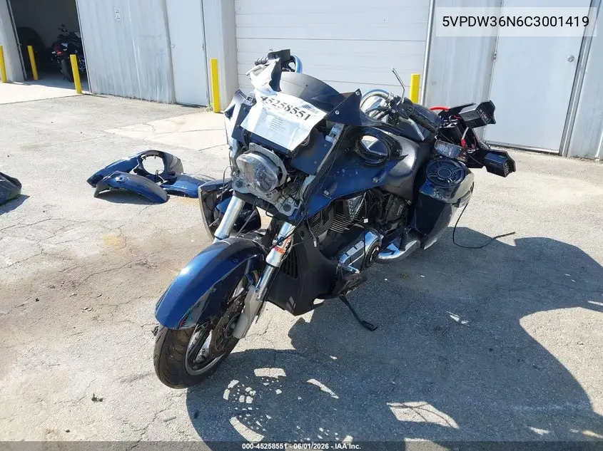 2012 Victory Motorcycles Cross Country VIN: 5VPDW36N6C3001419 Lot: 45258551