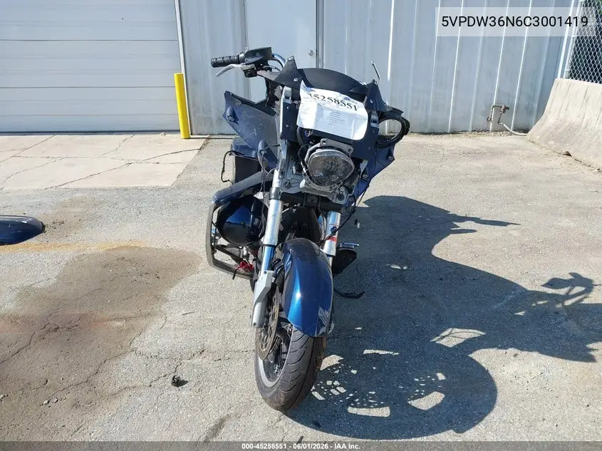 2012 Victory Motorcycles Cross Country VIN: 5VPDW36N6C3001419 Lot: 45258551