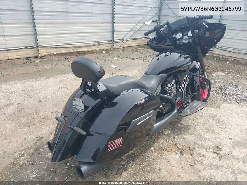 2016 Victory Motorcycles Cross Country Abs VIN: 5VPDW36N6G3046799 Lot: 45058245