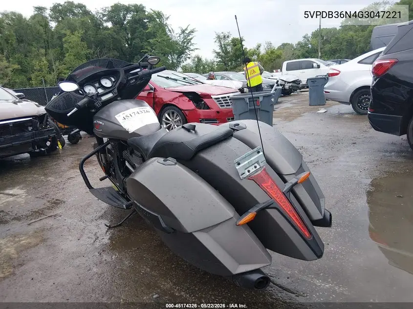 2016 Victory Motorcycles Cross Country VIN: 5VPDB36N4G3047221 Lot: 45174326