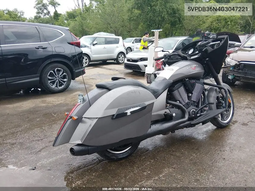 2016 Victory Motorcycles Cross Country VIN: 5VPDB36N4G3047221 Lot: 45174326