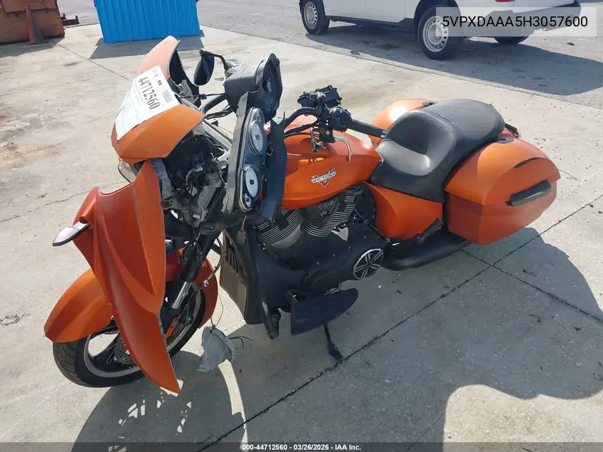 2017 Victory Motorcycles Cross Country VIN: 5VPXDAAA5H3057600 Lot: 44712560