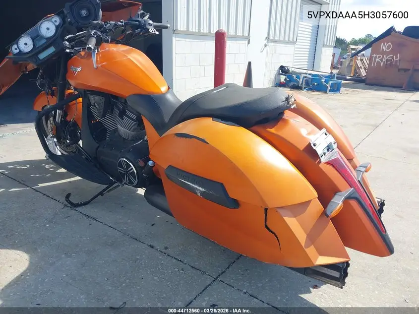 2017 Victory Motorcycles Cross Country VIN: 5VPXDAAA5H3057600 Lot: 44712560