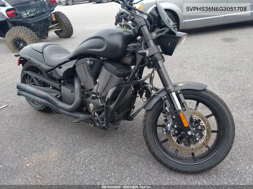 2016 Victory Motorcycles Hammer S VIN: 5VPHS36N6G3051708 Lot: 45252550