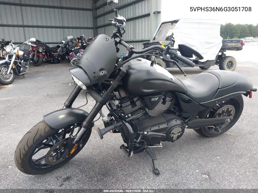 2016 Victory Motorcycles Hammer S VIN: 5VPHS36N6G3051708 Lot: 45252550