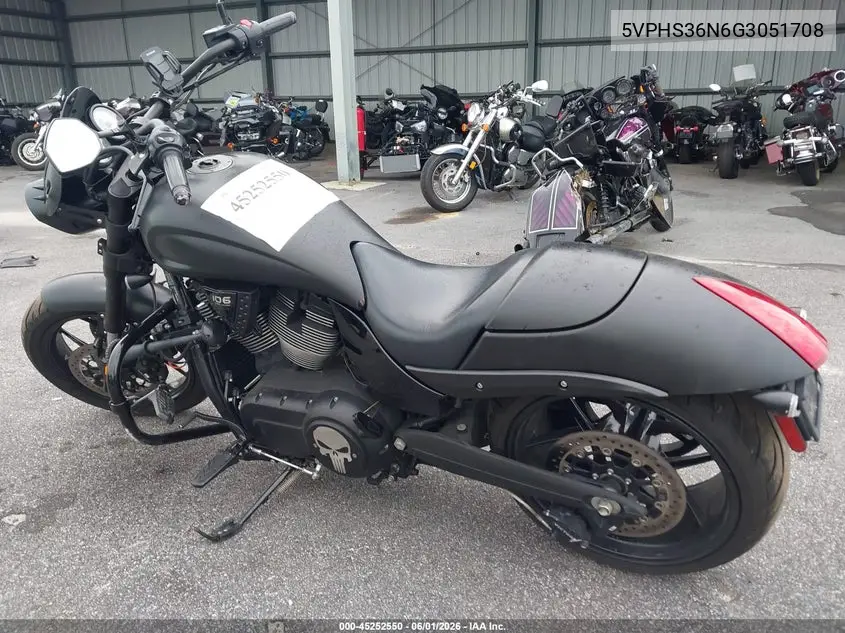 2016 Victory Motorcycles Hammer S VIN: 5VPHS36N6G3051708 Lot: 45252550