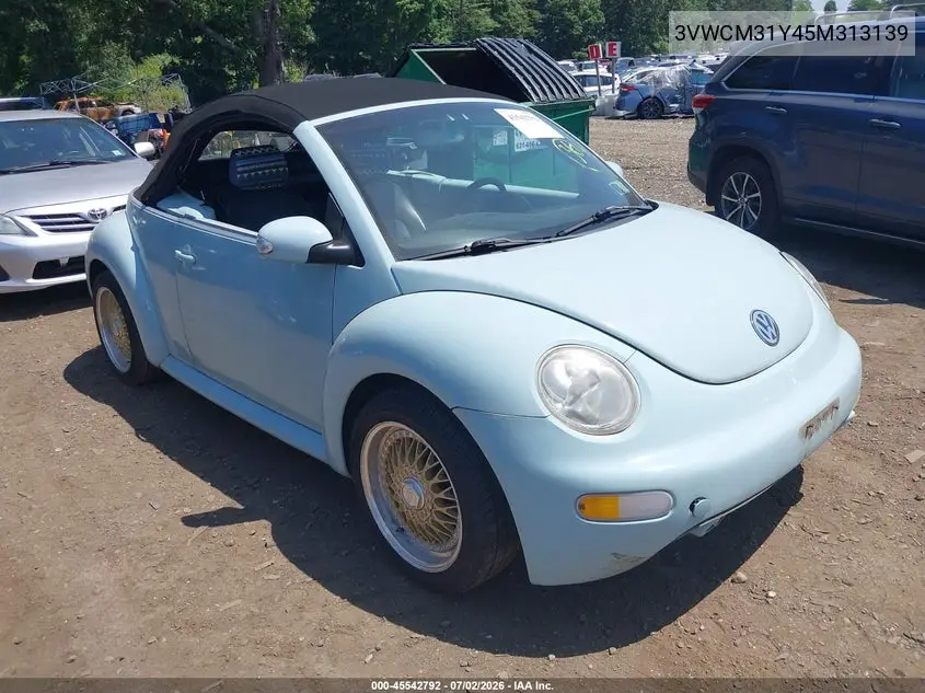 2005 Volkswagen New Beetle Gls VIN: 3VWCM31Y45M313139 Lot: 45542792