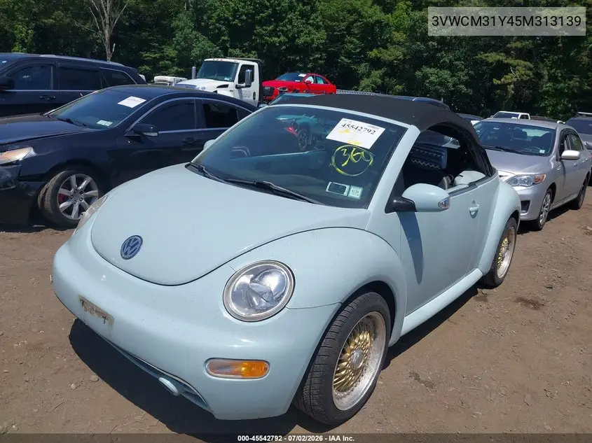 2005 Volkswagen New Beetle Gls VIN: 3VWCM31Y45M313139 Lot: 45542792