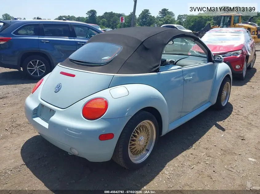 2005 Volkswagen New Beetle Gls VIN: 3VWCM31Y45M313139 Lot: 45542792