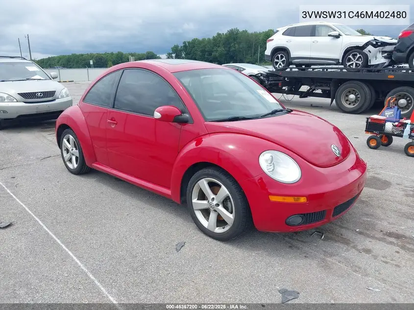 2006 Volkswagen New Beetle 2.5/2.5 (A6) VIN: 3VWSW31C46M402480 Lot: 45367200