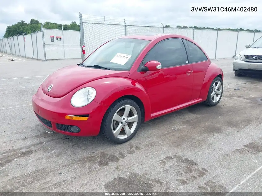 2006 Volkswagen New Beetle 2.5/2.5 (A6) VIN: 3VWSW31C46M402480 Lot: 45367200