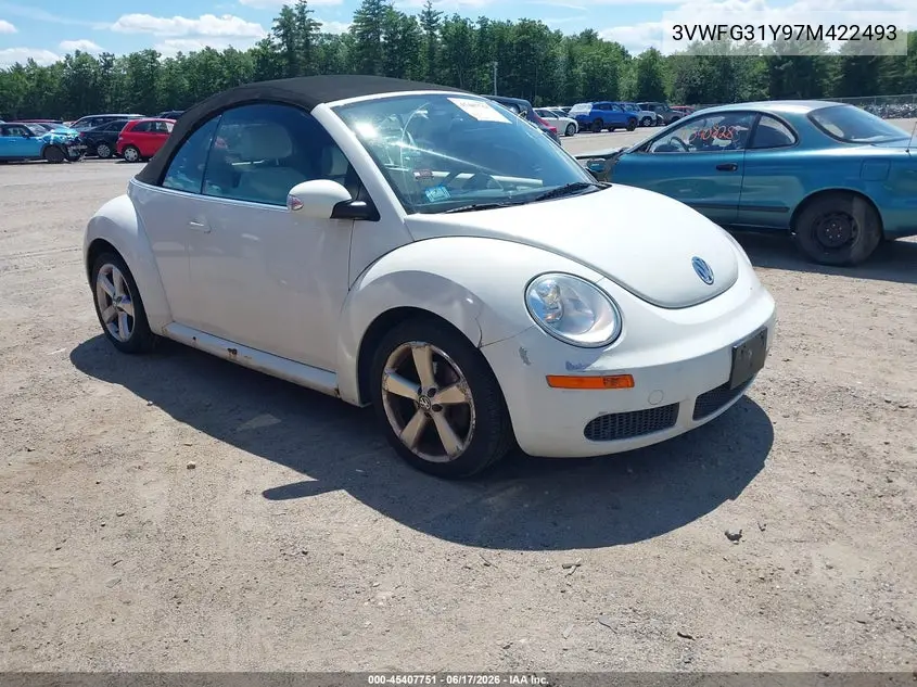 2007 Volkswagen New Beetle Triple White VIN: 3VWFG31Y97M422493 Lot: 45407751