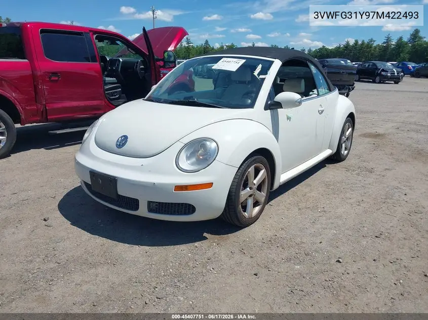 2007 Volkswagen New Beetle Triple White VIN: 3VWFG31Y97M422493 Lot: 45407751