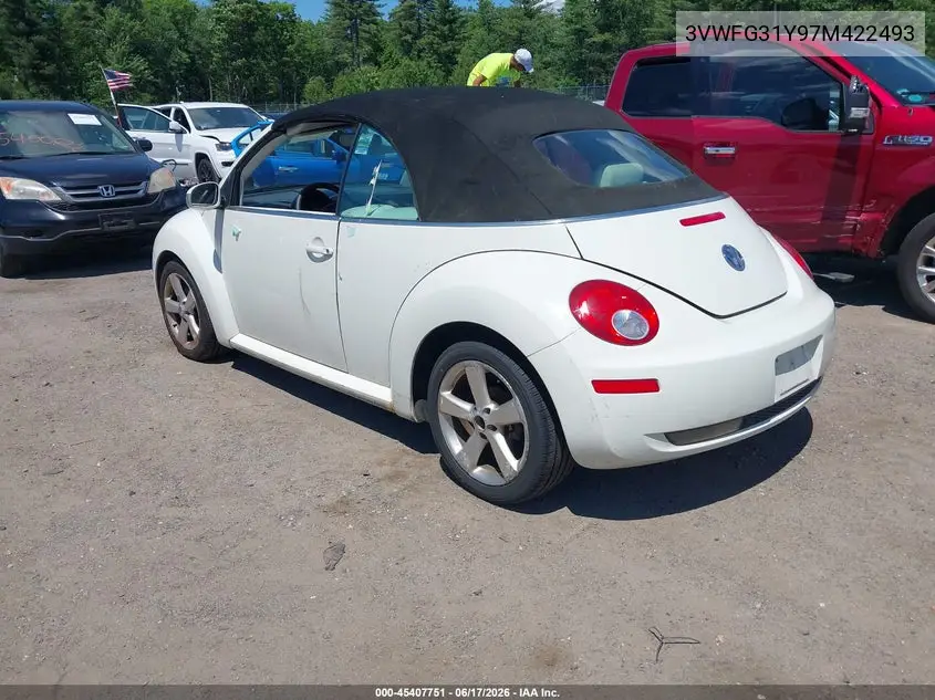 2007 Volkswagen New Beetle Triple White VIN: 3VWFG31Y97M422493 Lot: 45407751