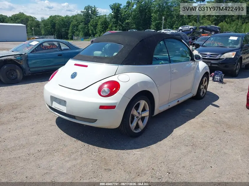 2007 Volkswagen New Beetle Triple White VIN: 3VWFG31Y97M422493 Lot: 45407751