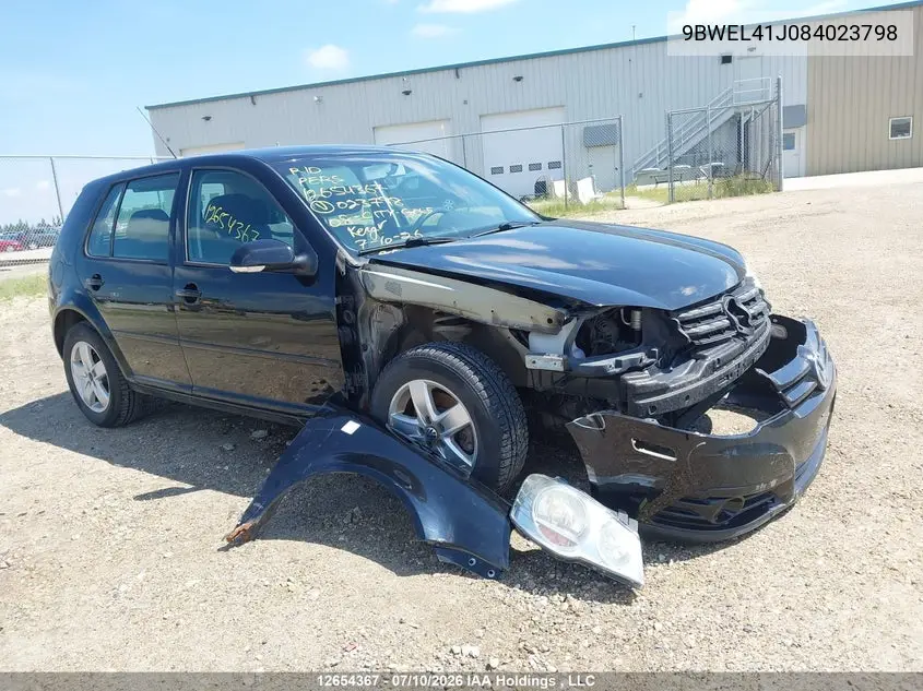 2008 Volkswagen City Golf VIN: 9BWEL41J084023798 Lot: 12654367