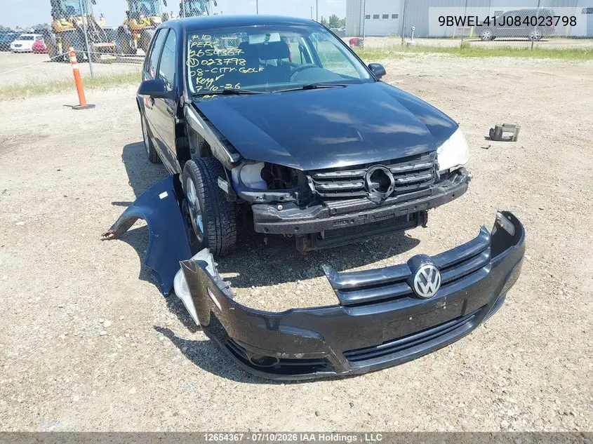 2008 Volkswagen City Golf VIN: 9BWEL41J084023798 Lot: 12654367