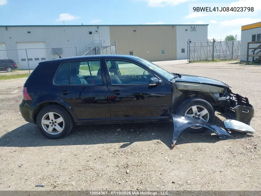 2008 Volkswagen City Golf VIN: 9BWEL41J084023798 Lot: 12654367