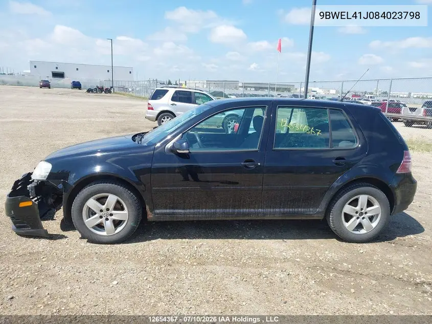 2008 Volkswagen City Golf VIN: 9BWEL41J084023798 Lot: 12654367