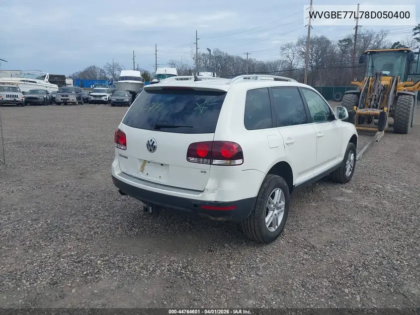 2008 Volkswagen Touareg 2 Vr6 Fsi VIN: WVGBE77L78D050400 Lot: 44764601