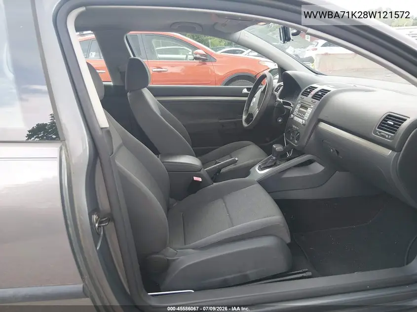 2008 Volkswagen Rabbit S VIN: WVWBA71K28W121572 Lot: 45586067