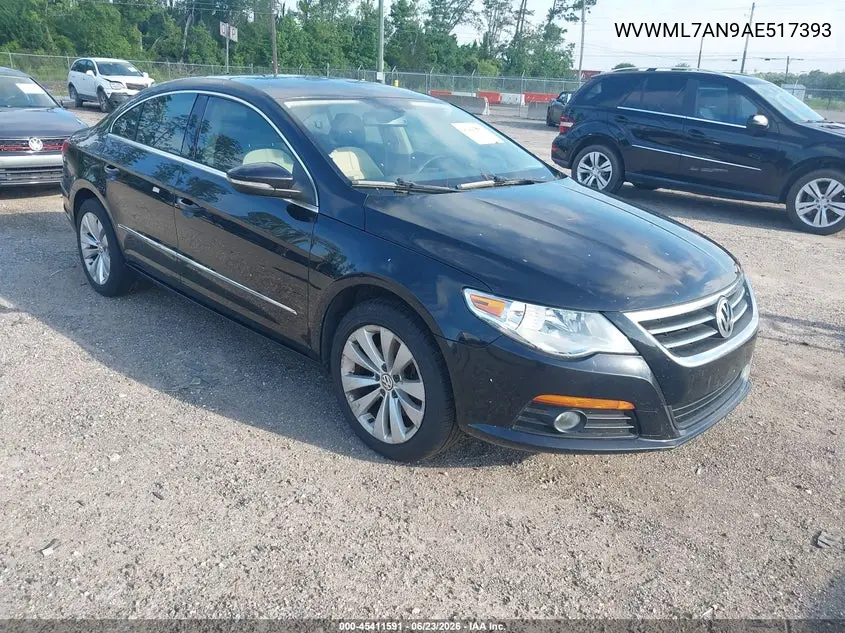 2010 Volkswagen Cc Sport VIN: WVWML7AN9AE517393 Lot: 45411591