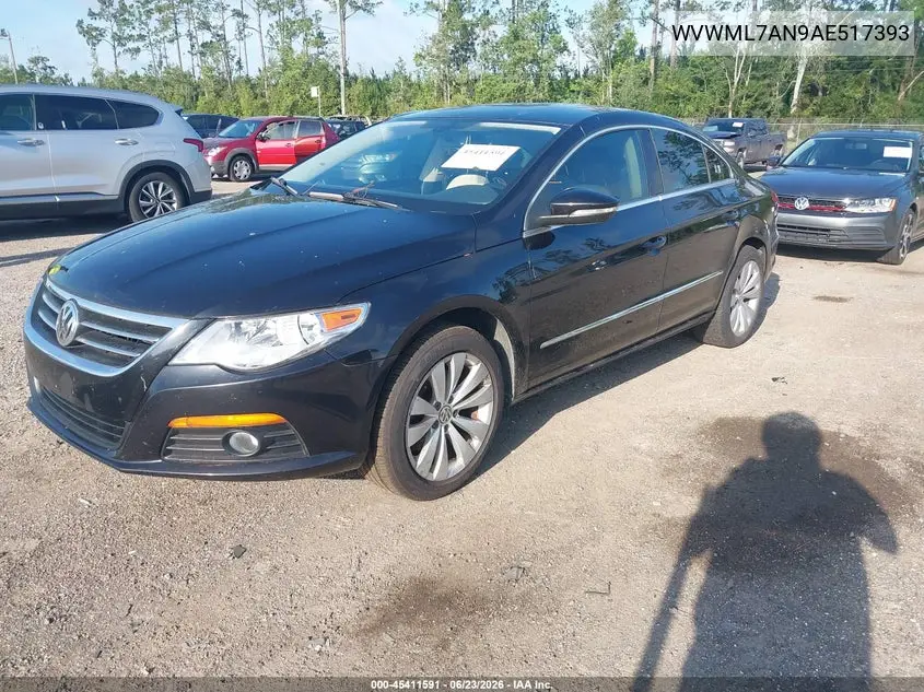 2010 Volkswagen Cc Sport VIN: WVWML7AN9AE517393 Lot: 45411591