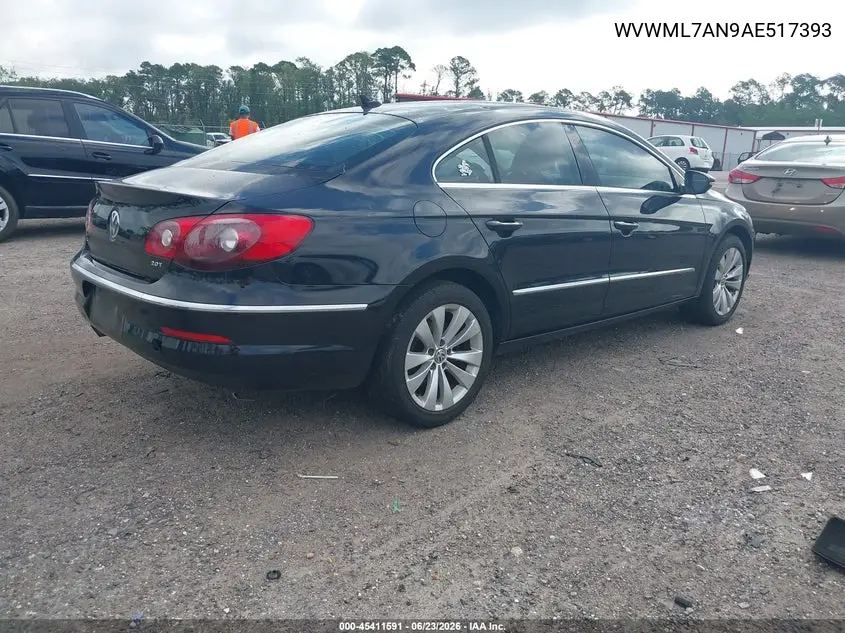 2010 Volkswagen Cc Sport VIN: WVWML7AN9AE517393 Lot: 45411591