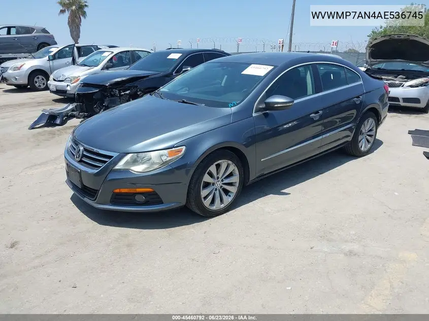 2010 Volkswagen Cc Sport VIN: WVWMP7AN4AE536745 Lot: 45460792