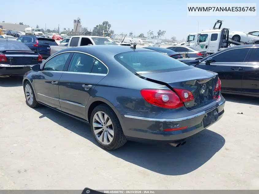 2010 Volkswagen Cc Sport VIN: WVWMP7AN4AE536745 Lot: 45460792