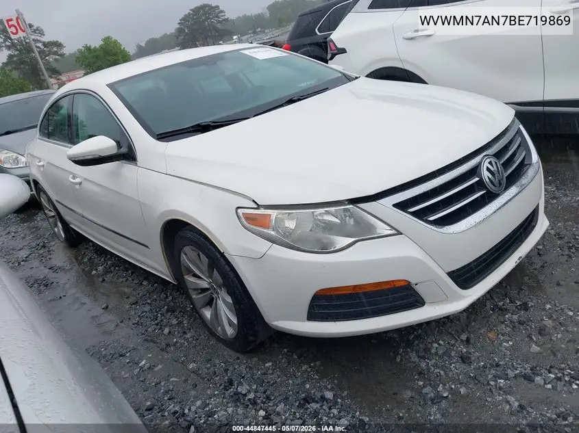 2011 Volkswagen Cc Sport VIN: WVWMN7AN7BE719869 Lot: 44847445