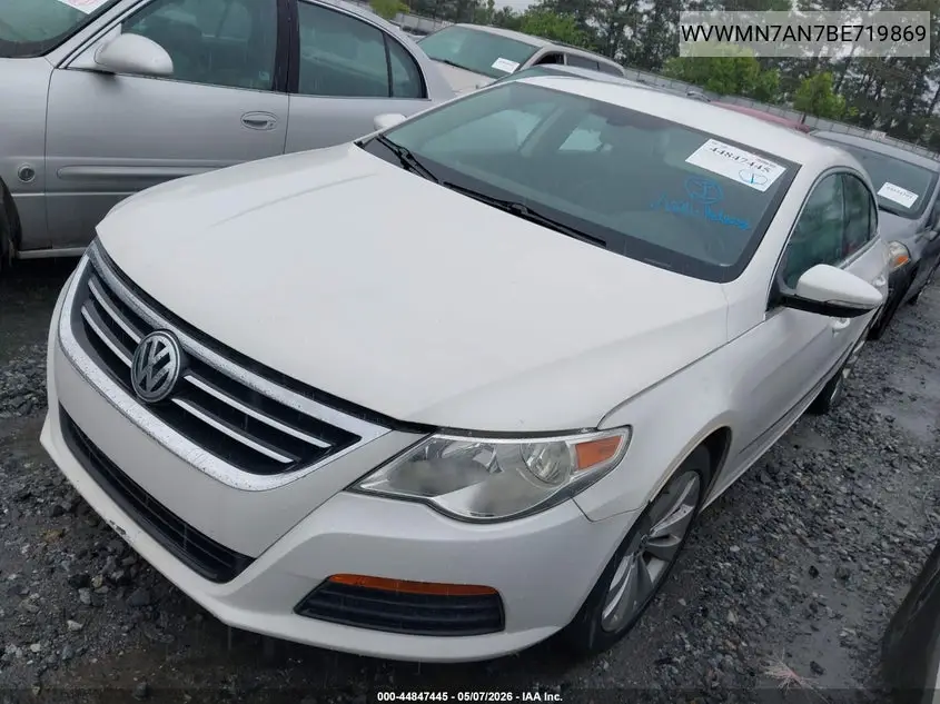 2011 Volkswagen Cc Sport VIN: WVWMN7AN7BE719869 Lot: 44847445