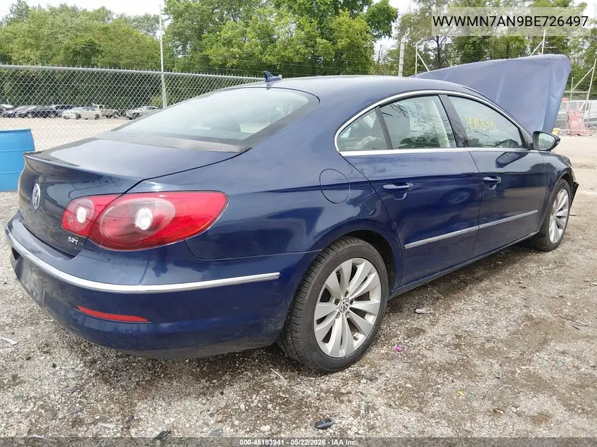 2011 Volkswagen Cc Sport VIN: WVWMN7AN9BE726497 Lot: 45183941