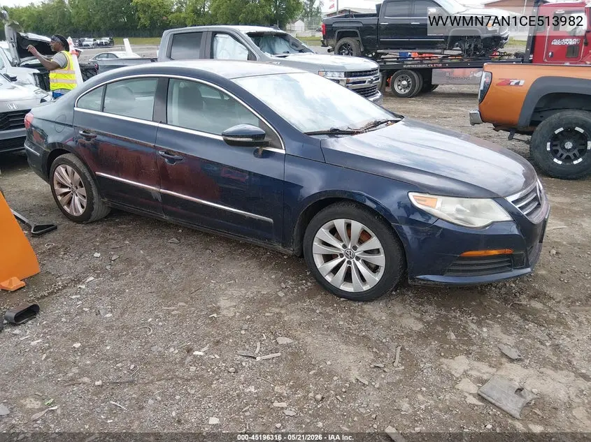 2012 Volkswagen Cc Sport VIN: WVWMN7AN1CE513982 Lot: 45196316