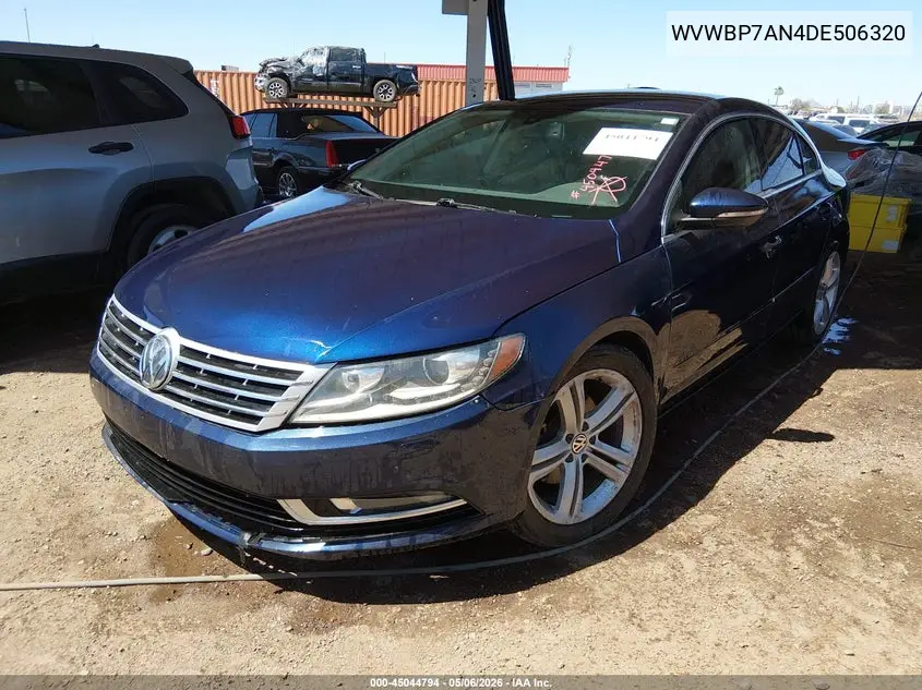 2013 Volkswagen Cc 2.0T Sport Plus VIN: WVWBP7AN4DE506320 Lot: 45044794
