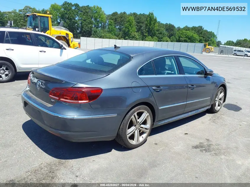 2013 Volkswagen Cc 2.0T R-Line VIN: WVWBP7AN4DE569532 Lot: 45283027