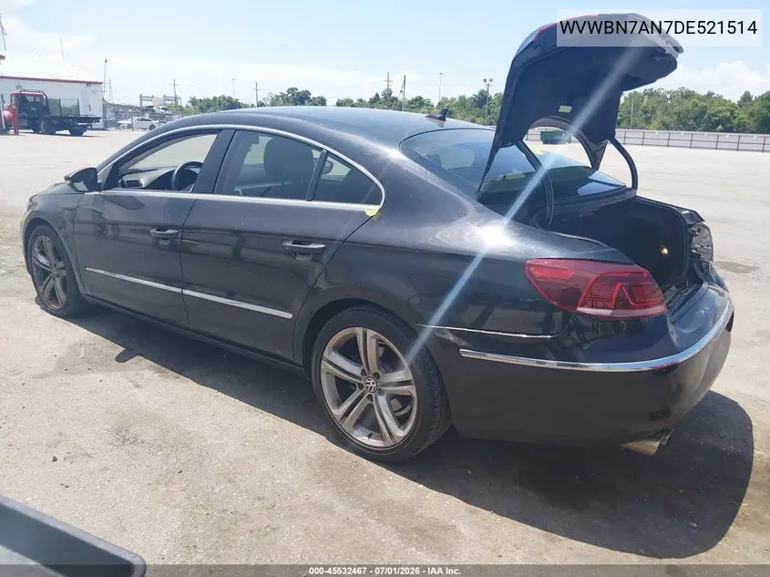 2013 Volkswagen Cc 2.0T Sport Plus VIN: WVWBN7AN7DE521514 Lot: 45532467