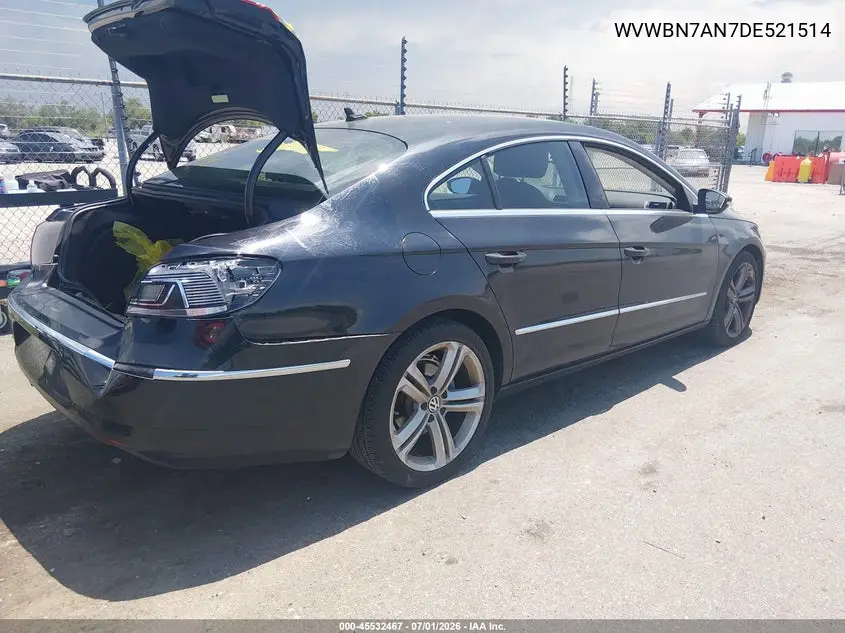 2013 Volkswagen Cc 2.0T Sport Plus VIN: WVWBN7AN7DE521514 Lot: 45532467