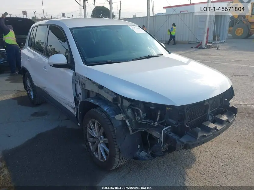 2014 Volkswagen Tiguan Se VIN: WVGAV3AX5EW551351 Lot: 45671804
