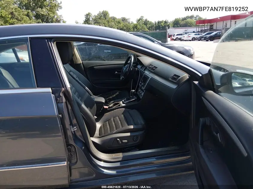 2015 Volkswagen Cc 2.0T Sport VIN: WVWBP7AN7FE819252 Lot: 45621828