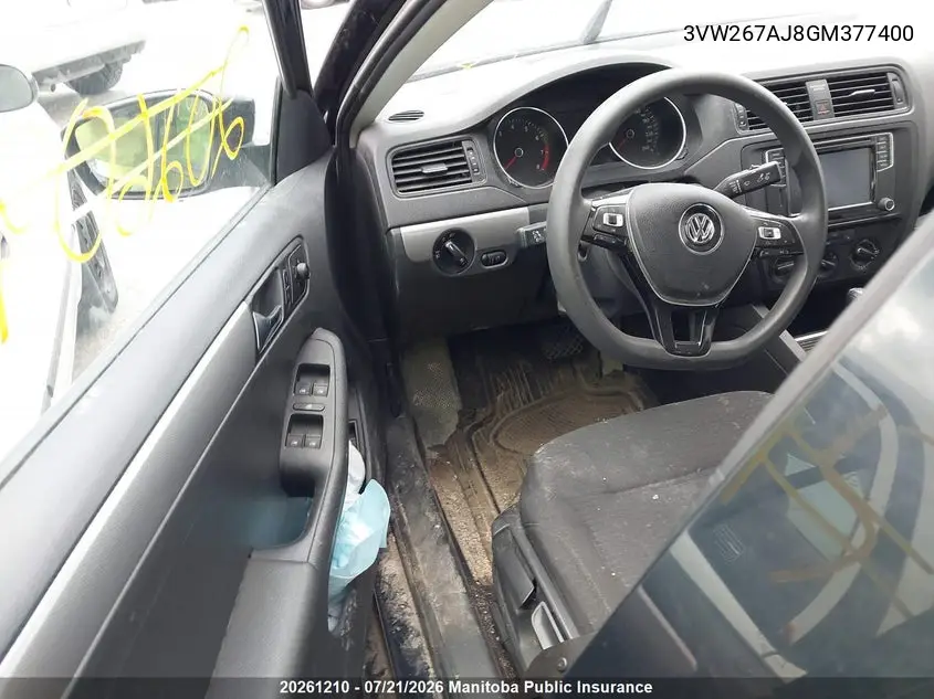 2016 Volkswagen Jetta 1.4 Tsi VIN: 3VW267AJ8GM377400 Lot: 20261210