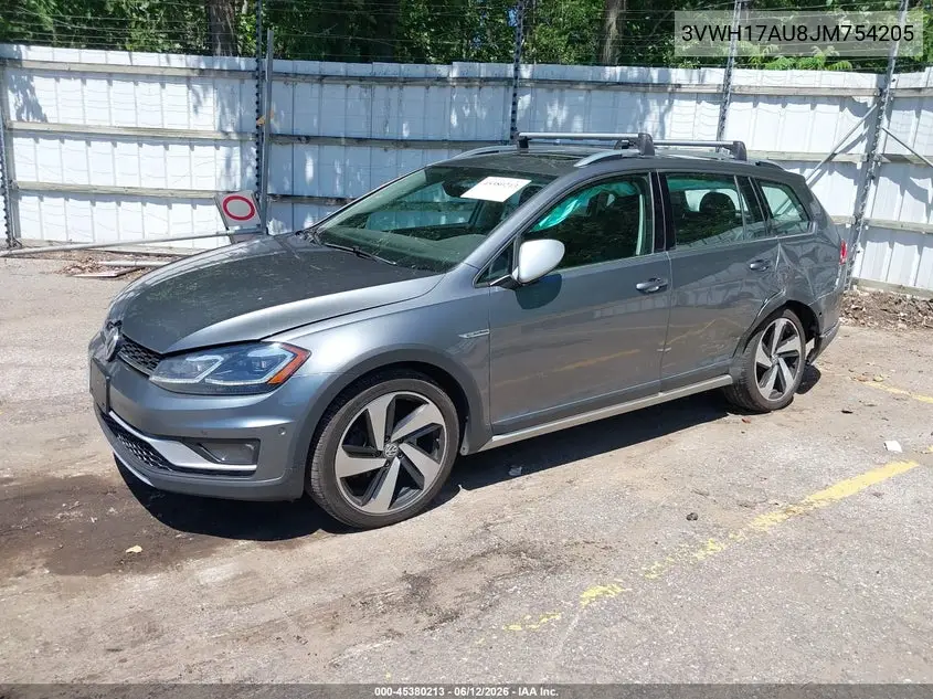 2018 Volkswagen Golf Alltrack Tsi S/Tsi Se/Tsi Sel VIN: 3VWH17AU8JM754205 Lot: 45380213