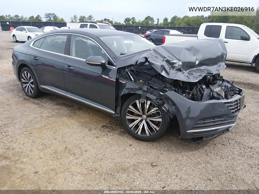 2019 Volkswagen Arteon 2.0T Sel VIN: WVWDR7AN3KE026916 Lot: 45053153