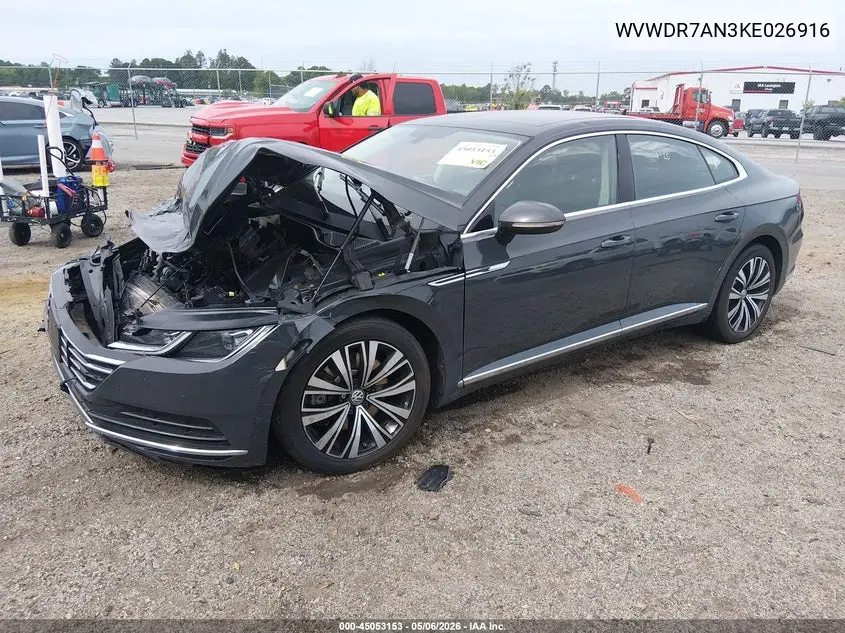 2019 Volkswagen Arteon 2.0T Sel VIN: WVWDR7AN3KE026916 Lot: 45053153