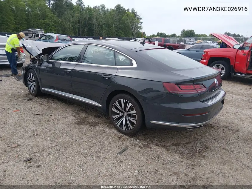 2019 Volkswagen Arteon 2.0T Sel VIN: WVWDR7AN3KE026916 Lot: 45053153