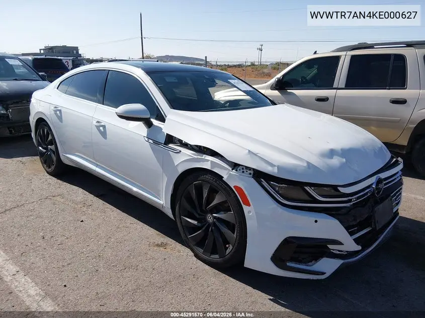 2019 Volkswagen Arteon 2.0T Sel Premium R-Line VIN: WVWTR7AN4KE000627 Lot: 45291570
